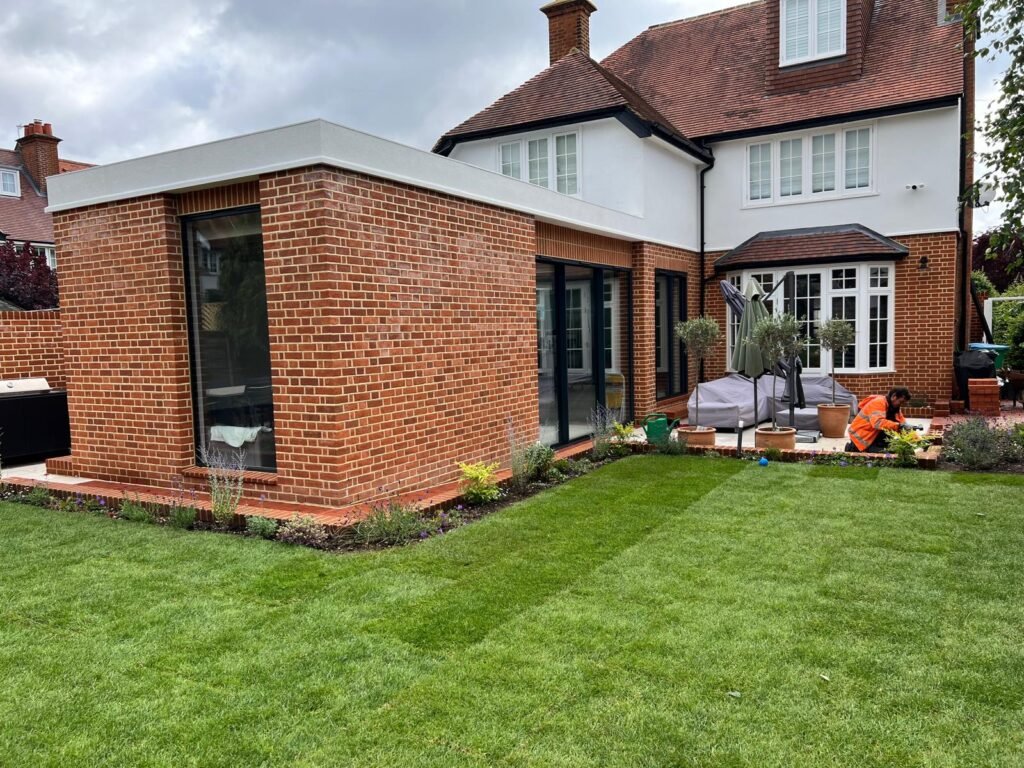 rear kitchen extension with skylights